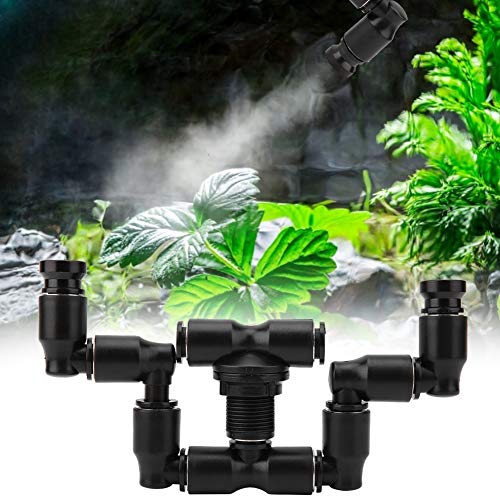 Eurobuy Reptilien Zerstäubungsdüse Reptilien Nebel Sprinkler Doppelkopf 360 ° Verstellbar Reptiliennebelsystem für Regenwald-Aquarium, Amphibienpflanzen, Blumen, Verbindet 1/4 Zoll von Eurobuy