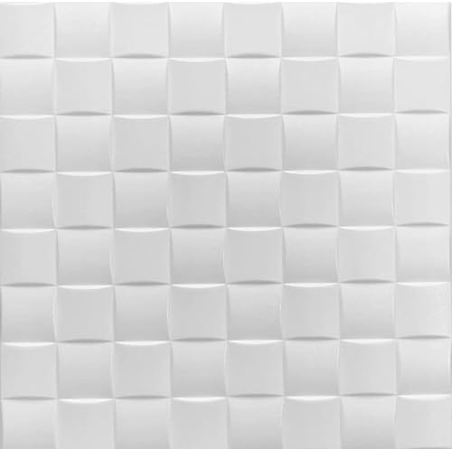 25qm / 3D Wandpaneele Wandverkleidung Deckenpaneele Platten Paneele Weiß POLYSTYROL MATERIAL (25qm = 100Stück) von Eurodeco