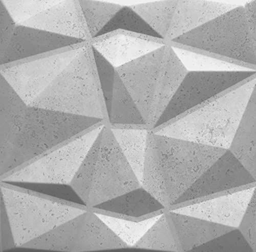 Eurodeco 3D Wandpaneele Dekoren Wandverkleidung Deckenpaneele Platten Paneele Wanddeko Wandtattoos Polystyrol XPS Styropor 50x50cm 12m²-48 Stück Diamant Betonlook 3mm Stärke von Eurodeco