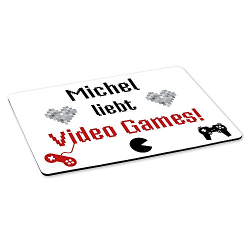 Eurofoto Gaming-Mousepad mit Namen Michel und schönem Motiv - Michel liebt Video Games - | Gamer-Mousepad | Mausmatte | Mauspad von Eurofoto