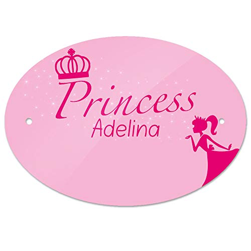 Eurofoto Türschild mit Namen Adelina und Prinzessin-Motiv | Kinderzimmer-Schild von Eurofoto