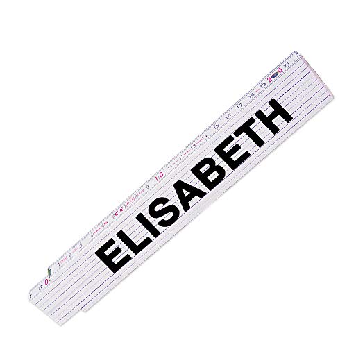 Zollstock mit Namen Elisabeth für Frauen | Hochwertiges Marken-Metermaß | Glieder-Maßstab mit Namen bedruckt | Viele Namen zur Auswahl von Eurofoto