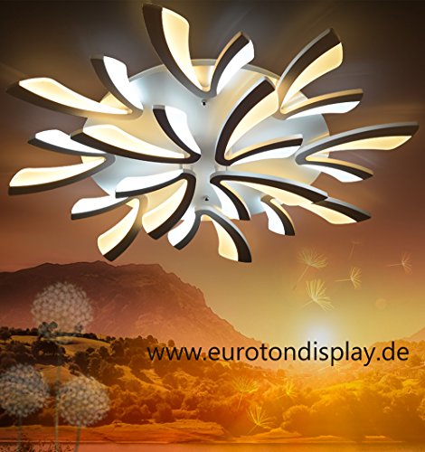 Eurohandisplay XW062-15 LED Deckenleuchte mit Fernbedienung Lichtfarbe/Helligkeit einstellbar Acryl-Schirm weiß lackierter Metallrahmen Modernes Design Energieeffizienzklasse: A+ von Eurotondisplay