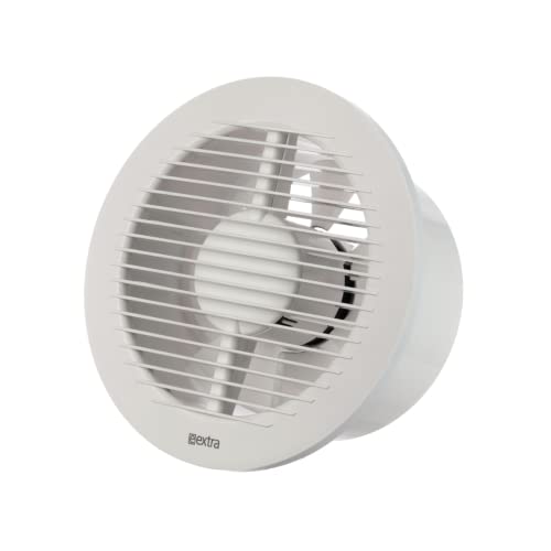EUROPLAST Ø 150mm Bad-Lüfter - Fan zur Belüftung in Bad und WC gegen Feuchtigkeit - Leise Ventilator - Kunststoff - Weiß von EUROPLAST