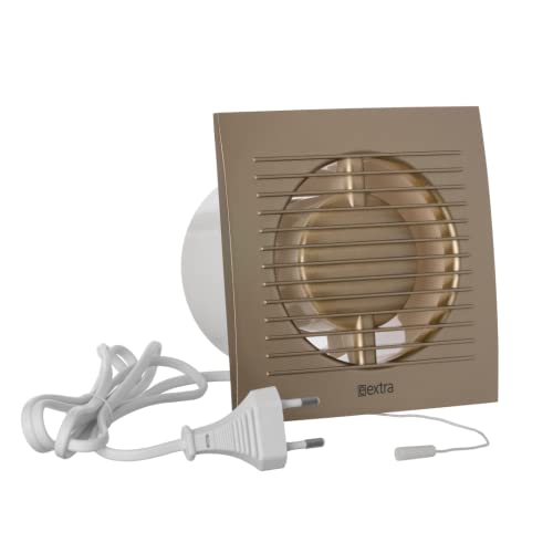 EUROPLAST Ø 100mm Wandventilator Lüfter Abluft Kabel Schalter Ventilator Küche WC Bad - Kunststoff - Gold von EUROPLAST