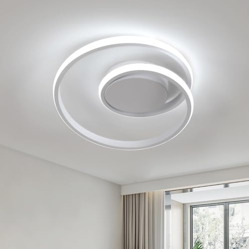 Euroshine Deckenlampe LED Modern, 30W 3000LM Deckenbeleuchtung Weiß Deckenleuchte, Kreative Spirale Design Deckenlampe für Schlafzimmer, Büro, Balkon, Korridor, Esszimmer, Kaltes Weiß 6500K von Euroshine