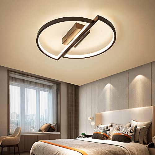 LED Deckenleuchte Deckenlampe SX87 mit Fernbedienung Lichtfarbe/Helligkeit einstellbar dimmbar weiß schwarz lackierte MetallrahmenLED Schlaffzimmerleuchte ceiling light (SX8719B Ø 45cm) von Eurotondisplay