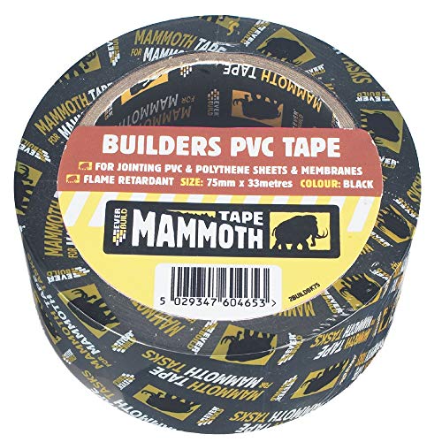 Builder's PVC Tape 75mm x 33m Black von Everbuild