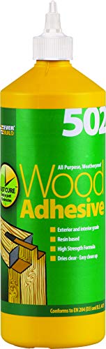Everbuild EVBWOOD1 502 All Purpose Weatherproof Wood Adhesive 1 litre, White von Everbuild