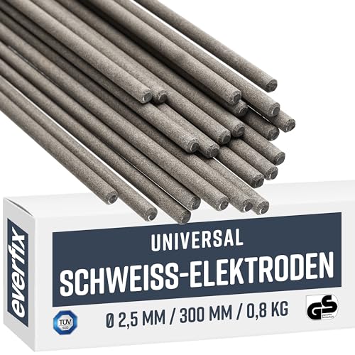 EVERFIX Rutil Universal Schweißelektroden Ø 2,5 mm x 300 mm - 0,8 kg/ca. 50 Stück - Stabelektroden Elektroden zum Schweißen von Everfix
