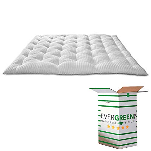 EVERGREENWEB Topper aus Memory Foam Flocken 140x200 cm, Doppelbett Matratzenauflage 7 cm Hoch, Orthopädische Matte aus Viscoschaumstoff, Weiß Hypoallergen Matratzenschoner Weich und Bequem | DREAME von EVERGREENWEB MATERASSI & BEDS