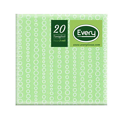 Every E243-D199 Tissue Serviette, Papier, Apfel, 24x0.54 cm 20 Einheiten von EVERY