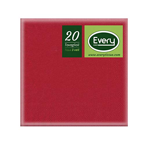 Every E333 – 05 Tissue Serviette, Papier, Rot, 24 x 24 x 0.54 cm, 20 Einheiten von EVERY