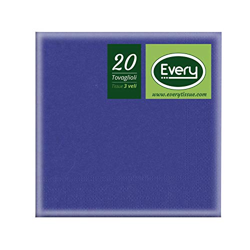 Every E333 – 10 Tissue Serviette, Papier, Blue, 24 x 24 x 0.54 cm, 20 Einheiten von EVERY