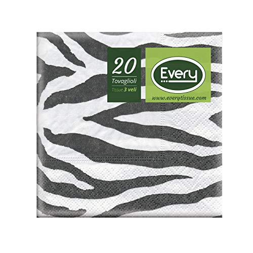 Every E333 – 169 Tissue Serviette, Papier, schwarz, 24 x 24 x 0.54 cm, 20 Einheiten von EVERY