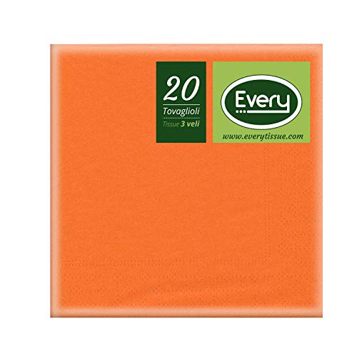 Every E333 – 311 Tissue Serviette, Papier, Orange, 24 x 24 x 0.54 cm, 20 Einheiten von EVERY