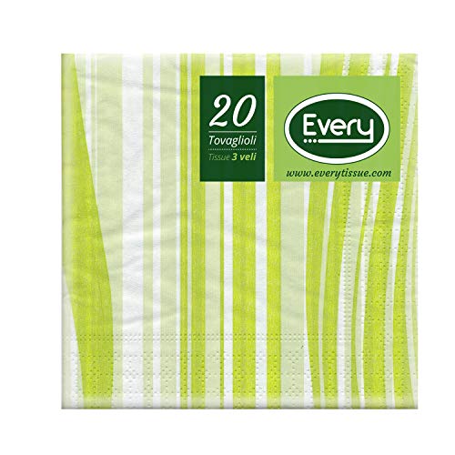 Every e243-d028 Tissue Serviette, Papier, grün, 24 x 24 x 0.54 cm, 20 Einheiten von EVERY
