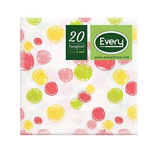 Every e243-d079 Tissue Serviette, Papier, grün, 24 x 24 x 0.54 cm, 20 Einheiten von EVERY