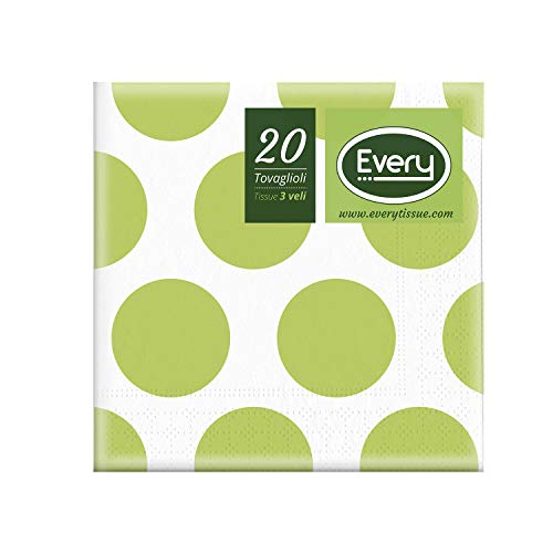 Every e243-d100 Tissue Serviette, Papier, grün, 24 x 24 x 0.54 cm, 20 Einheiten von EVERY