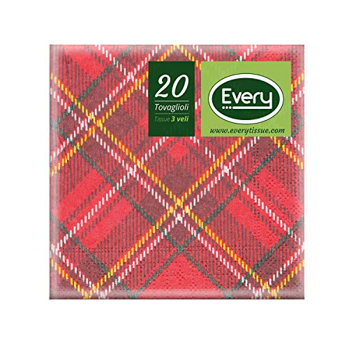 Every e243-d183 Tissue Serviette, Papier, Rot, 24 x 24 x 0.54 cm, 20 Einheiten von EVERY