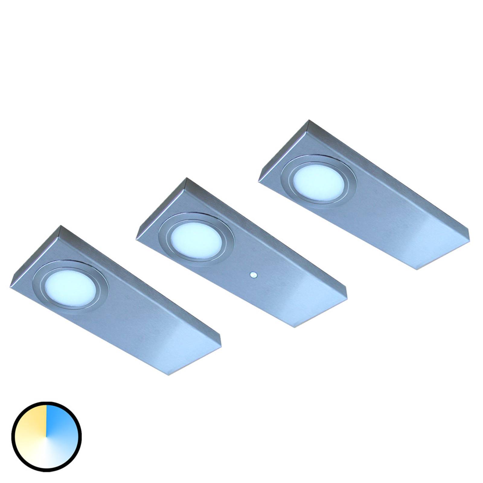 3er-Set LED-Unterbauleuchte Tain mit Color Switch von Evotec