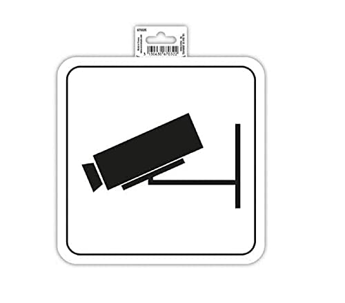 Exacompta 67032E Videoüberwachung Klebeschild 20x20cm Weiß aus UV-beständigem PVC Hinweisschild Schilder Warnhinweis Sticker Aufkleber Türschild von Exacompta