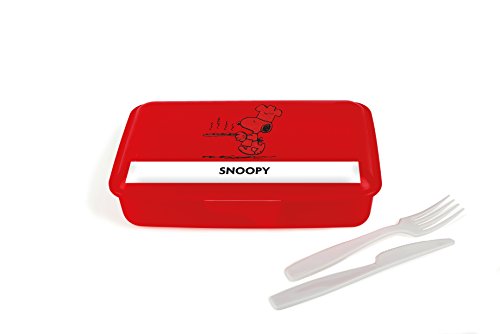 Excelsa 61741 Behälter mit Besteck Snoopy, Rot von Excelsa