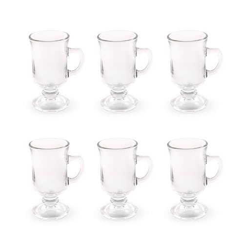 Excelsa Iris Irish Coffee Mug Set mit 6 Tassen, Glas, Fassungsvermögen 120 ml. von Excelsa