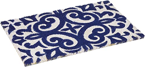 Excelsa Maioliche Fußmatte, Kokosfaser, Blau, 40 x 60 cm von Excelsa