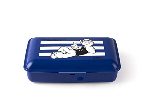 Excelsa Popeye Lunchbox mit Eisenbesteck, Blau, 22 x 13 cm von Excelsa