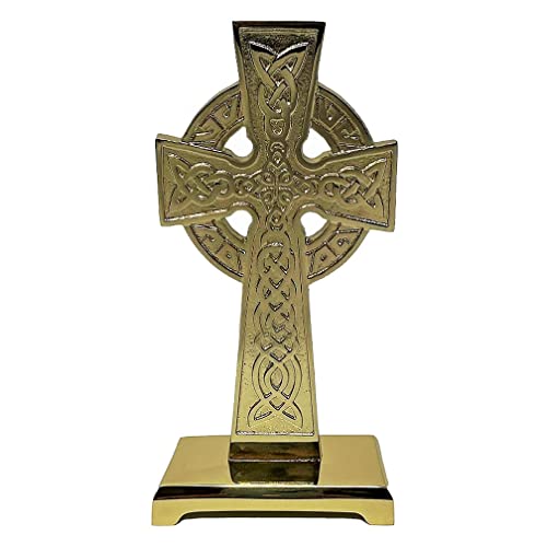 Exclusively Irish Keltisches Kreuz, stehend, irisches geknotetes Messingkreuz für Heimdekoration (Messing, 9,4 x 19,1 x 2,5 cm)… von Exclusively Irish