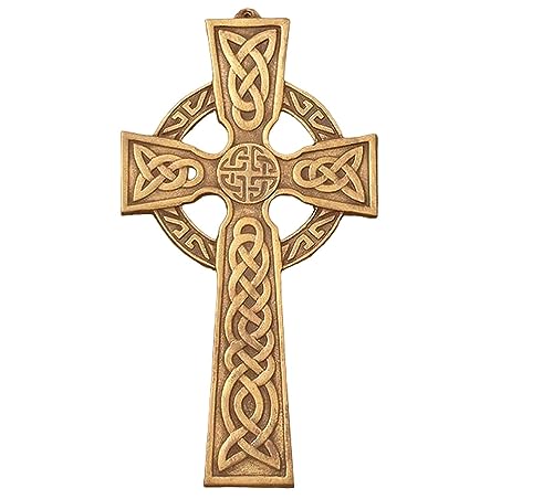 Exclusively Irish Keltisches Kreuz Wandbehang Messing Irish Trinity Keltischer Knoten Kreuz für Heimdekoration (Messing, 13,5 x 6,9 x 0,8 cm) von Exclusively Irish