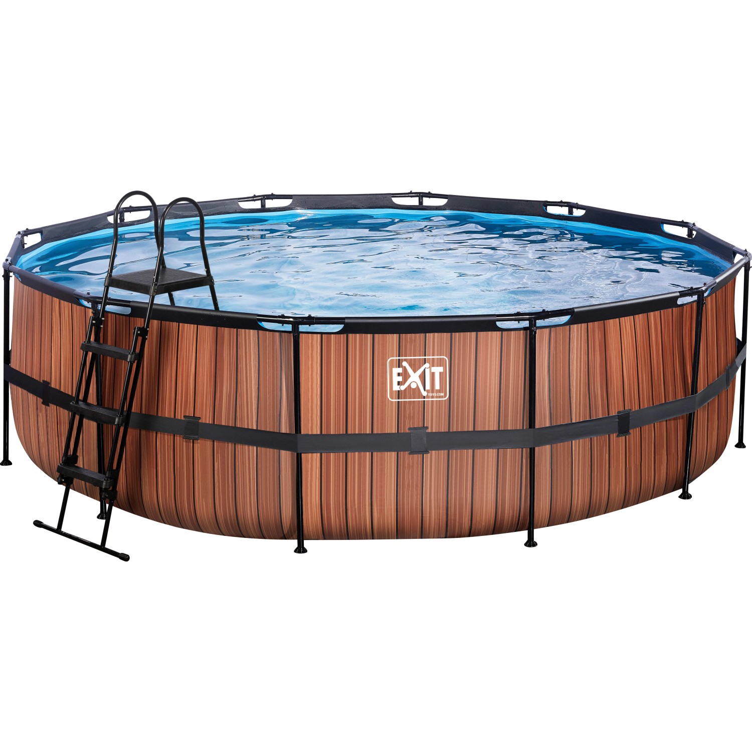 EXIT Wood Pool Braun ø 488 x 122 cm m. Sandfilterpumpe von Exit Toys