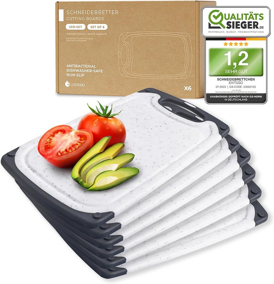 Exitoso Schneidebrett Exitoso Small Cutting Board Set, (6-St), ANTIBAKTERIELL von Exitoso