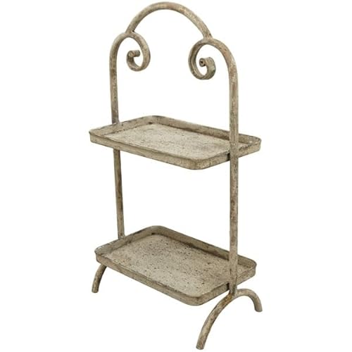 Etagere 2 Etagen Metall rechteckig H 41 cm frz. grau von Exner