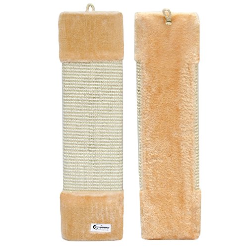 EYEPOWER Katzenkratzbrett S ca. 50 cm Kratzbrett Sisalbrett Kantenschutz Natursisal Wandschutz Beige von EYEPOWER