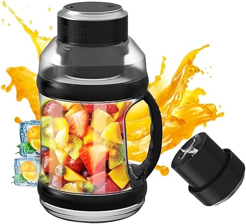 2L großer Tragbarer Mixer für Saft und Milchshakes, Smoothies Maschine, USB wiederaufladbarer Mixer, tragbarer Mixer mit Reiseabdeckung, geeignet für Küchen, Fitnessstudios und Büros von Eyourlife