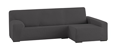 Eysa elastisch sofa überwurf chaise longue rechts, frontalsicht, Polyester-Baumwolle, 06-grau, 250-310 cm von Eysa