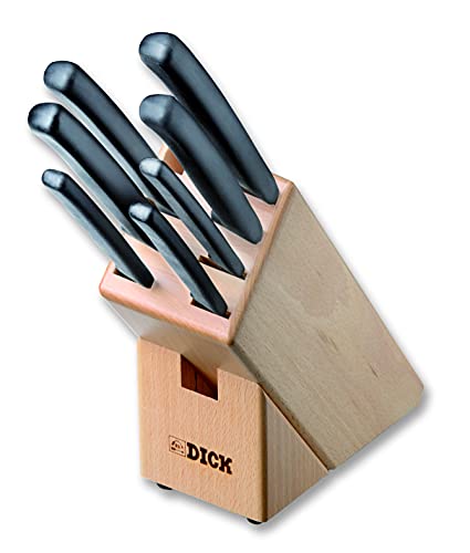 F. DICK Holzmesserblock ProDynamic 7-teilig (Messerblock aus Holz, Set inkl. Küchenmesser, Schälmesser, Allzweckmesser, Brotmesser) 88030000, 34 cm von F. DICK