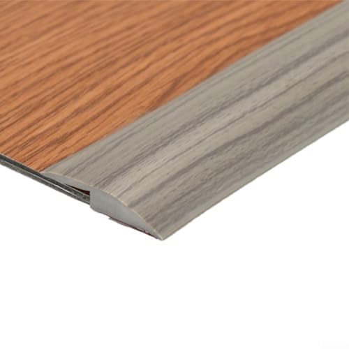 Übergangsstreifen, PVC, Eichenholzmaserung, verbessert die Schönheit der Bodenverbindung, 2 breit (graue Holzmaserung) von FACAIIO
