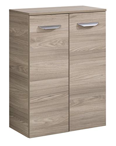 FACKELMANN Doppel-Midischrank Luxor/Badschrank mit Soft-Close-System/Maße (B x H x T): ca. 60,5 x 82,5 x 32 cm/hochwertiger Schrank fürs Bad mit 2 Türen/Korpus: Braun hell/Front: Braun hell von FACKELMANN