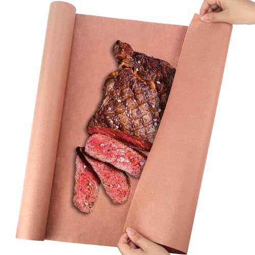 FAELNK Pink Metzgerpapier Rolle Butcher Paper BBQ Kraftpapier Rolle für Grill Smoker Fisch Fleisch BBQ 45cm x 15m Butcher Papier Grillpapier von FAELNK