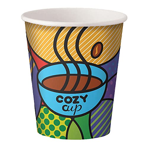 50 Stk. Kaffeebecher CoffeeToGo Pappbecher Design COZY CUP 200ml von FALAMBI