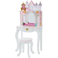 Fantasy Fields Kinder Schminktisch mit Spiegel und Hocker Frisiertisch TD-12951A - Weiß / Pink von TEAMSON KIDS