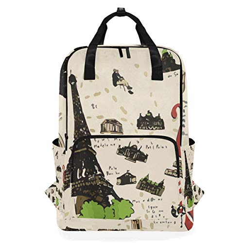 FANTAZIO Rucksack mit Eiffelturm, Malerei, Freizeitrucksack von FANTAZIO