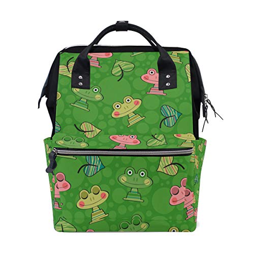 FANTAZIO Rucksäcke Süßer Frosch Schultasche Segeltuch Daypack von FANTAZIO