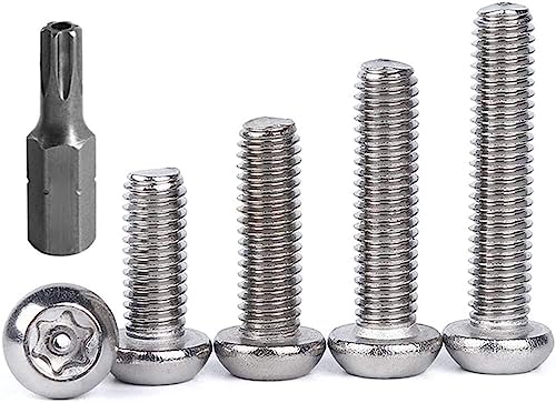 FarDeer Diebstahlsicherung Schrauben M5 Sicherheit Blechschrauben Torx Blechschrauben 304 Edelstahl Sicherheit Diebstahlsicherungsschraube Bolt Packung (M5*25mm * 30pcs) von FARDEER