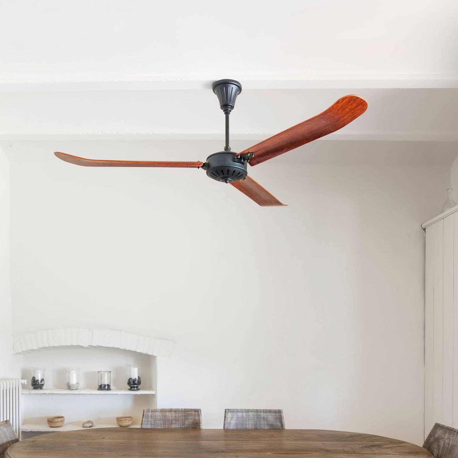 Deckenventilator Aoba XL, AC 3 Flügel, Holz dunkel von FARO BARCELONA