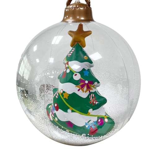 FASSME Aufblasbare Kugel für den Außenbereich, 60 cm Weihnachtsschneemann, PVC aufblasbare Ornamente, Weihnachtstag Beleuchtung, Weihnachtsfeier Ornament für Schwimmbad, Rasen, Garten von FASSME