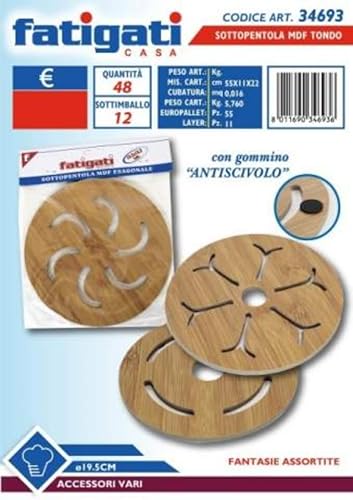 FATIGATI SRL Untersetzer aus MDF, rund, 19,5 cm, 34693, wie abgebildet von FATIGATI SRL